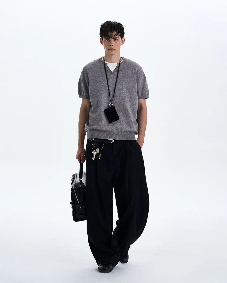 V - Stitch Short Sleeve Sweatshirt - Revivo Avenue