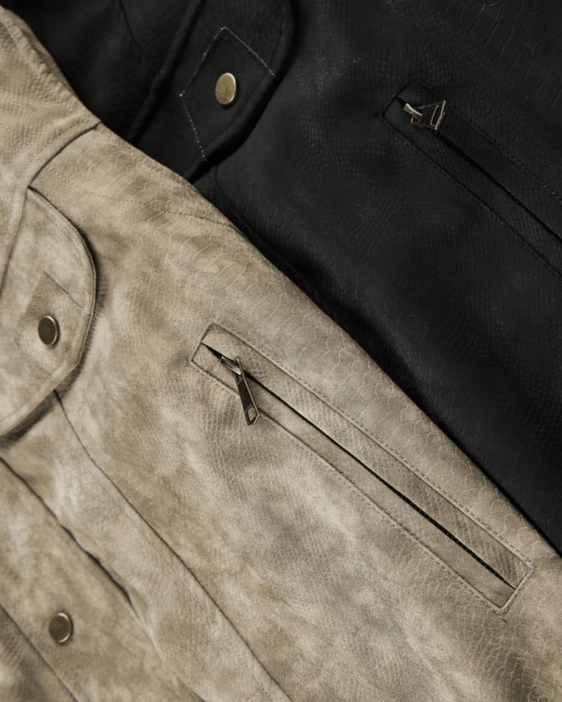 Vintage Python Faux Leather Jacket - Revivo Avenue