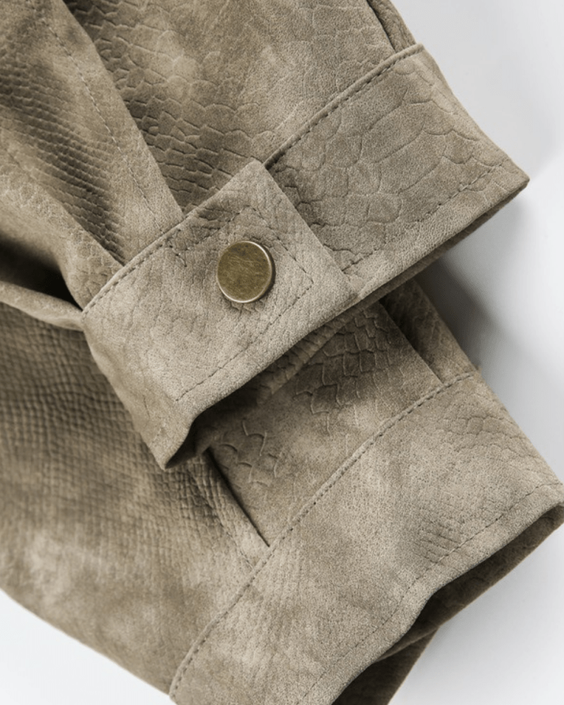 Vintage Python Faux Leather Jacket - Revivo Avenue