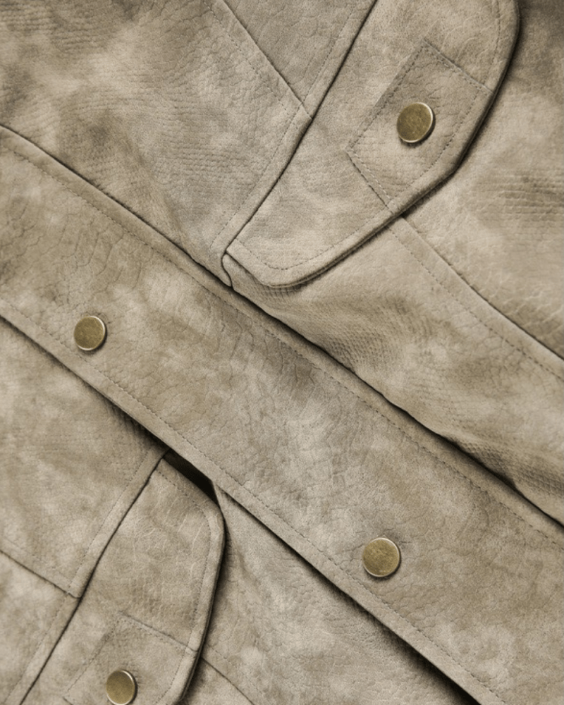 Vintage Python Faux Leather Jacket - Revivo Avenue