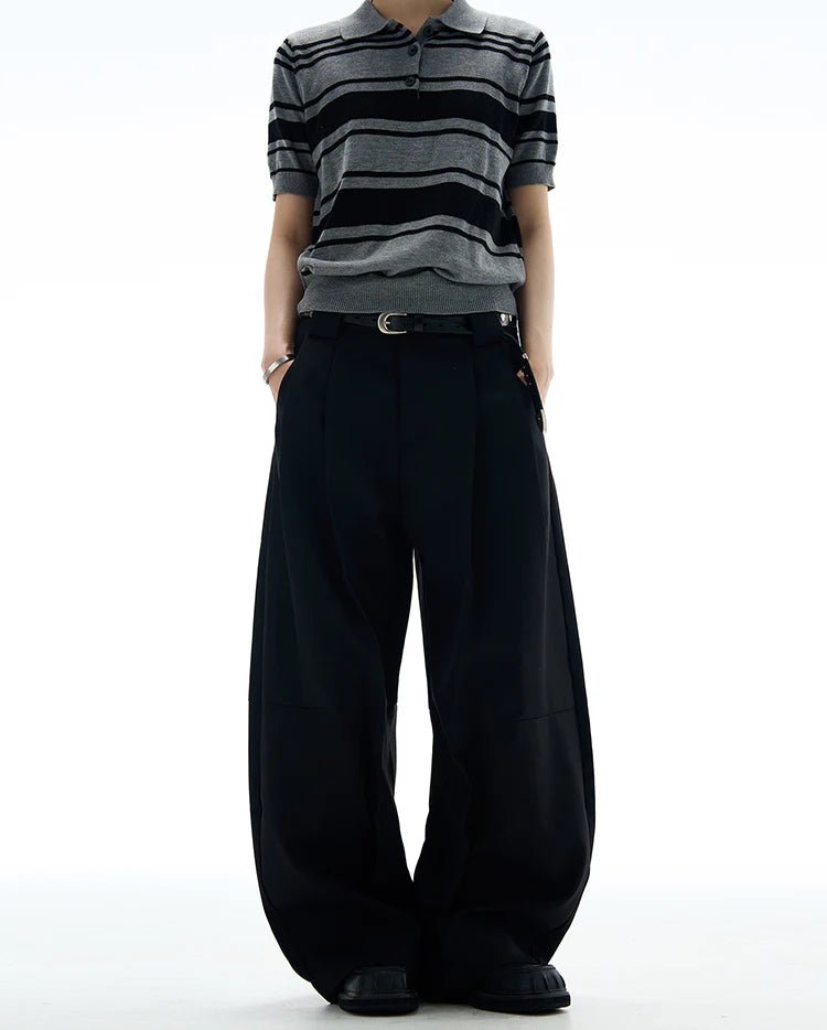 Wide Pleated Suit Pants - Revivo Avenue